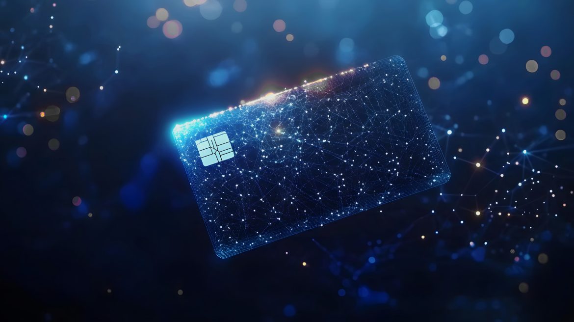 Blue credit card representing AI financial services | ai financial services